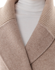 Veste évasée ceinturée taupe