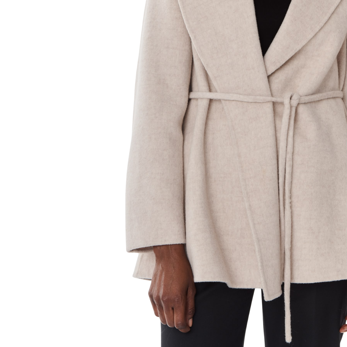 Veste évasée ceinturée beige