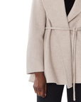 Veste évasée ceinturée beige