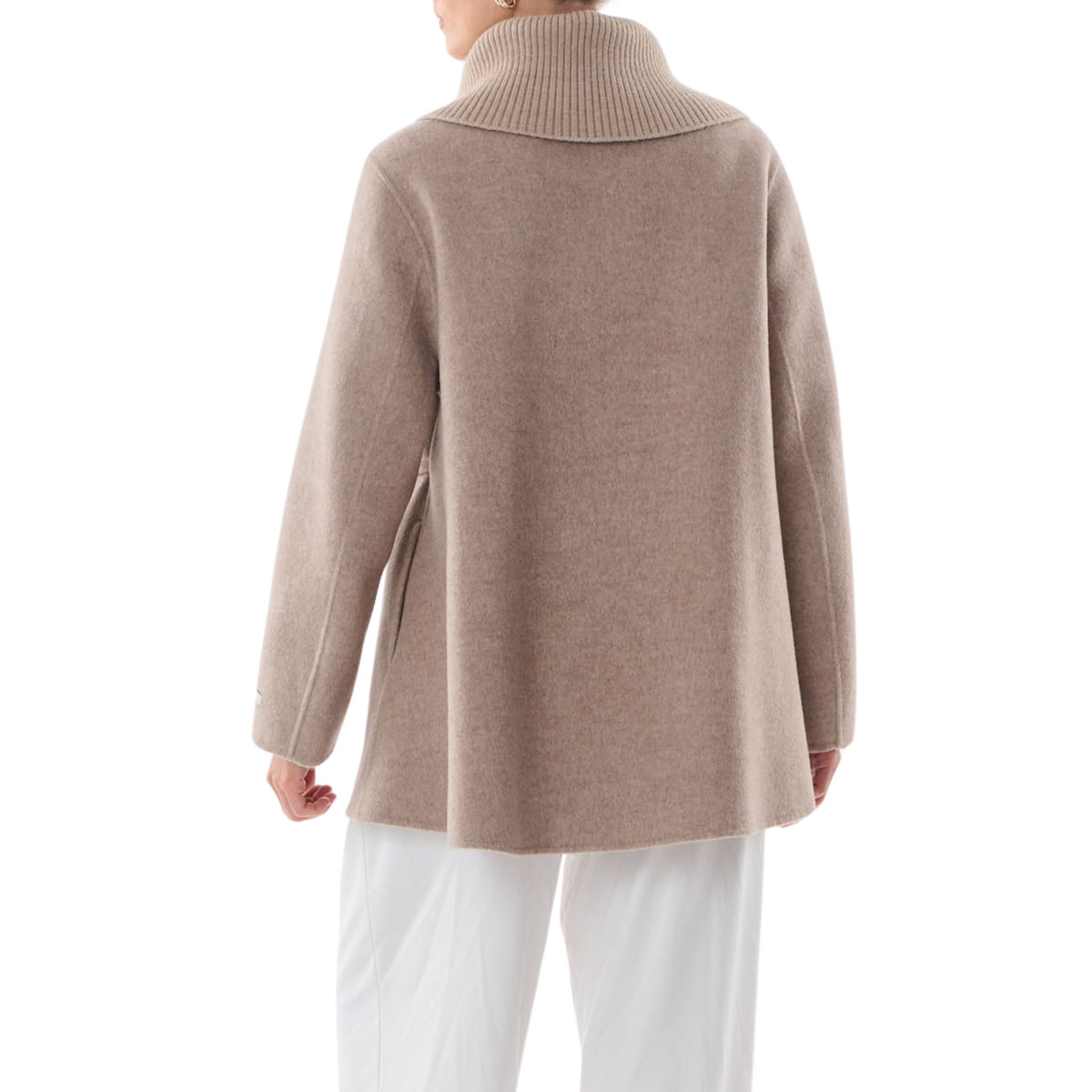 Veste évasée ceinturée taupe
