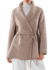 Veste évasée ceinturée taupe