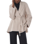 Veste évasée ceinturée beige