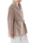 Veste évasée ceinturée taupe