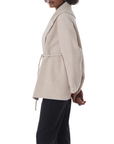 Veste évasée ceinturée beige