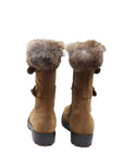 Bottes mi-longues en croûte de cuir tabac La Thuile